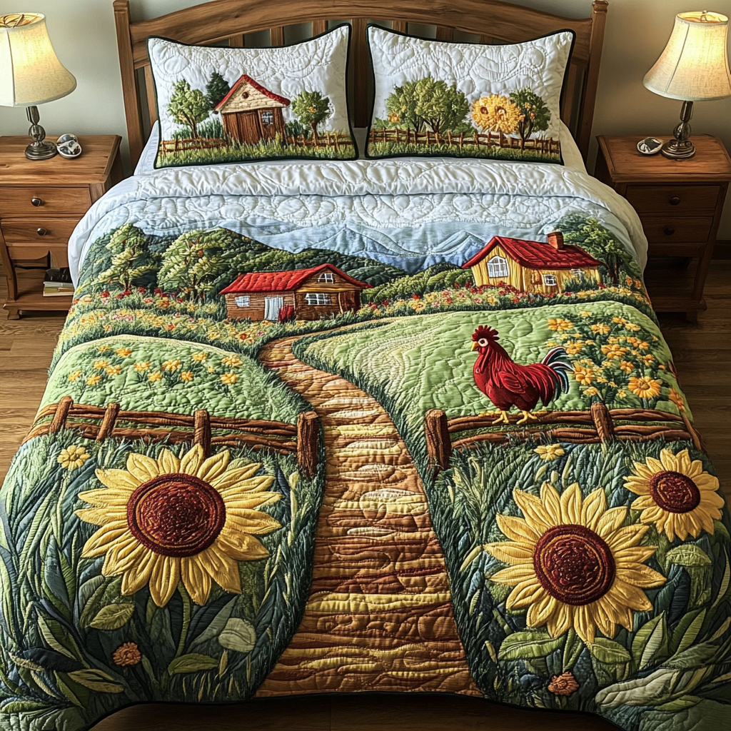 Meadow Path 3-Piece Quilted Bedding Set - Single (59" x 70")