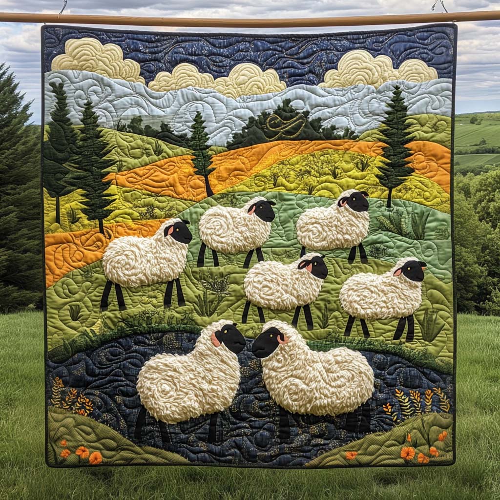 Meadow Watch Quilted Blanket - Throw (55" x 60")
