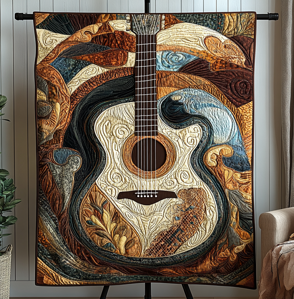Melodic Drift Quilted Blanket - Throw (55" x 60")