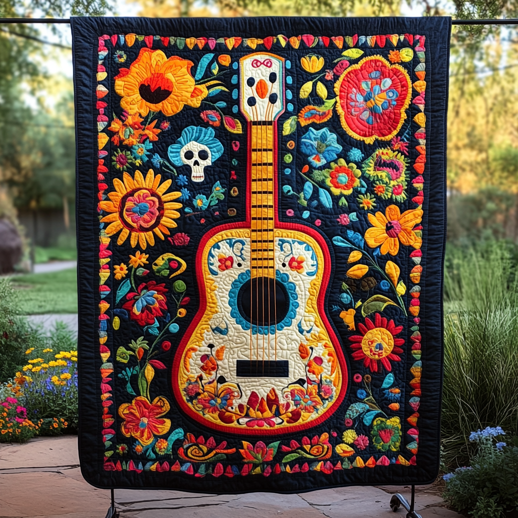 Melodic Fusion Quilted Blanket - Throw (55" x 60")