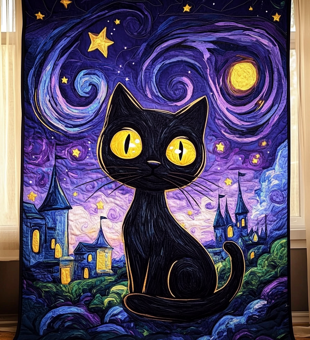 Meow Magic Quilted Blanket - Throw (55" x 60")