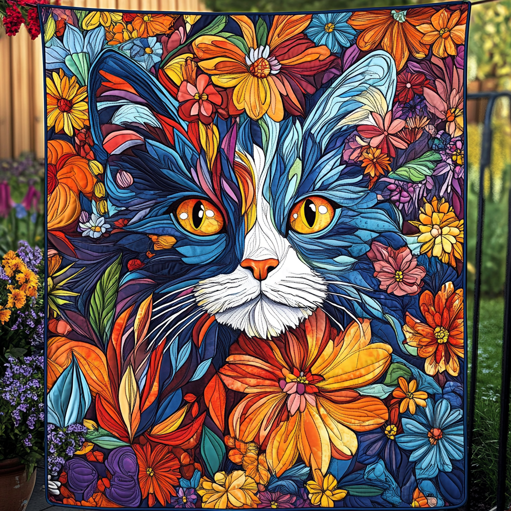 Meow Mix Mosaic Quilted Blanket - Throw (55" x 60")