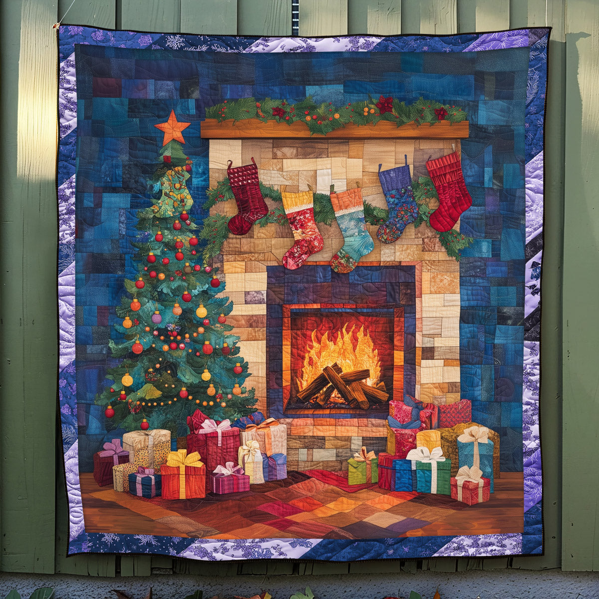 Meowy Christmas Joy Quilted Blanket - Throw (55" x 60")