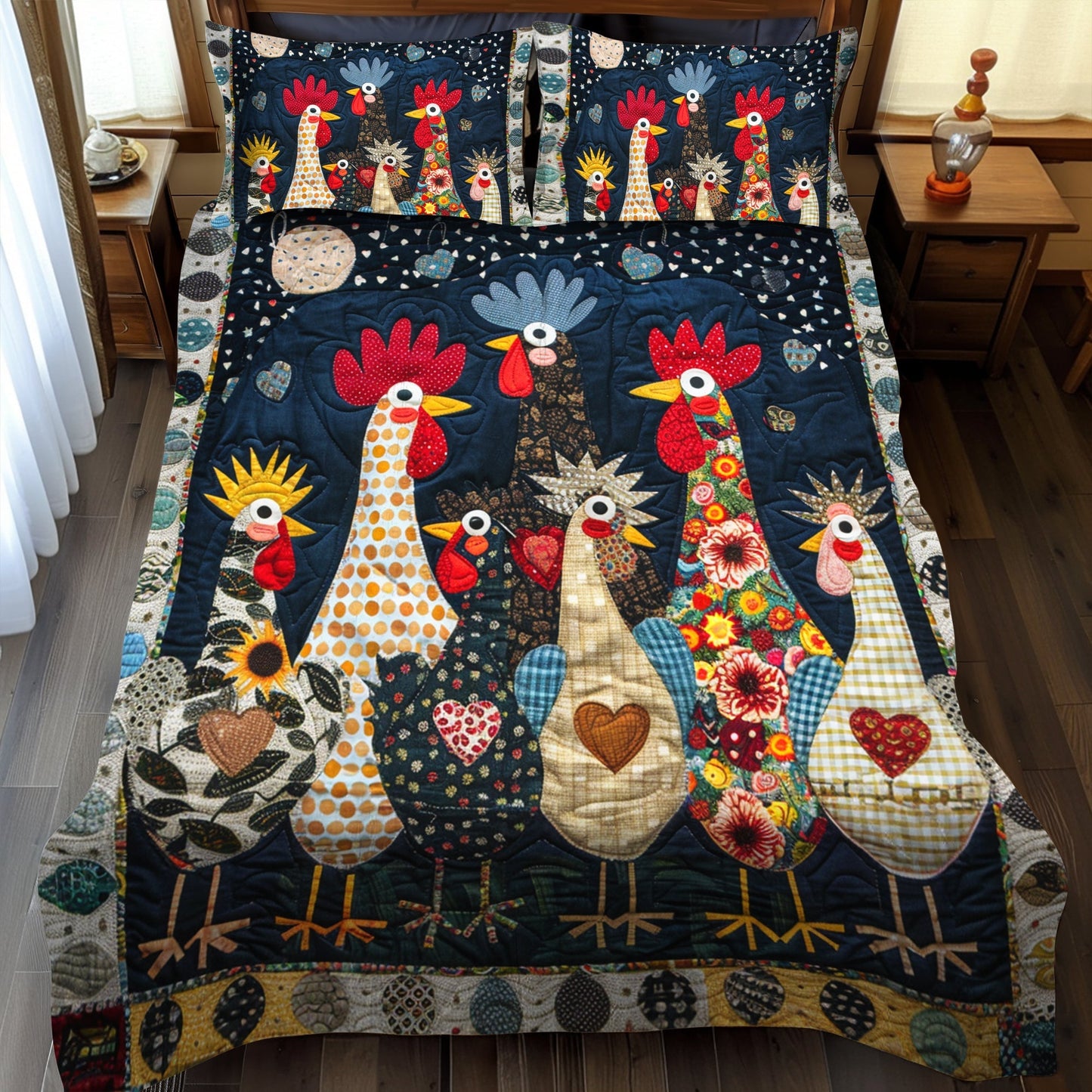 Midnight Farmhouse 3-Piece Quilted Bedding Set - Single (59" x 70")