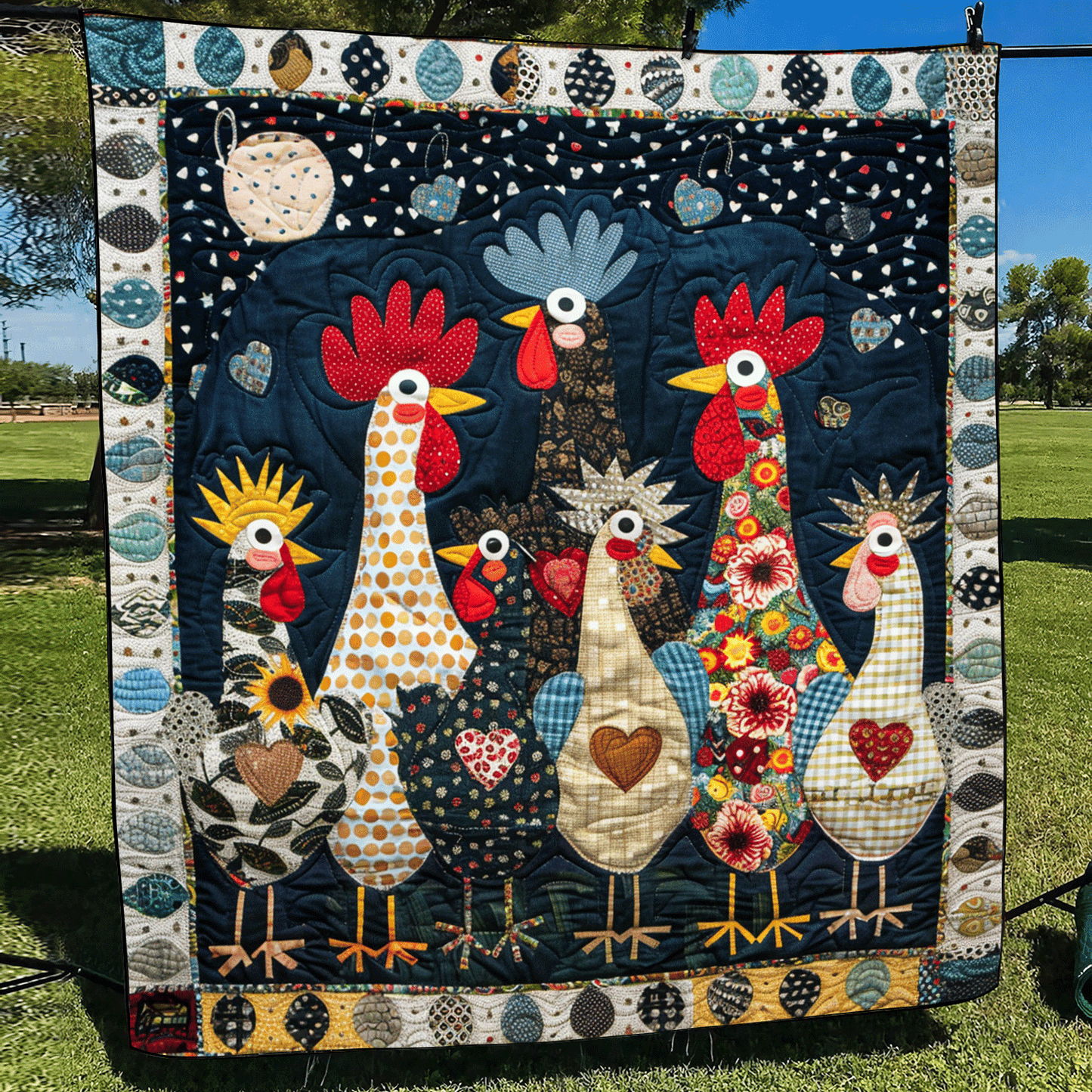 Midnight Farmhouse Quilted Blanket - Throw (55" x 60")