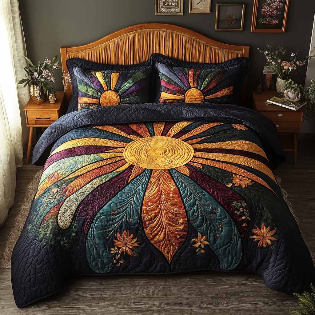Midnight Glow 3-Piece Quilted Bedding Set - Single (59" x 70")