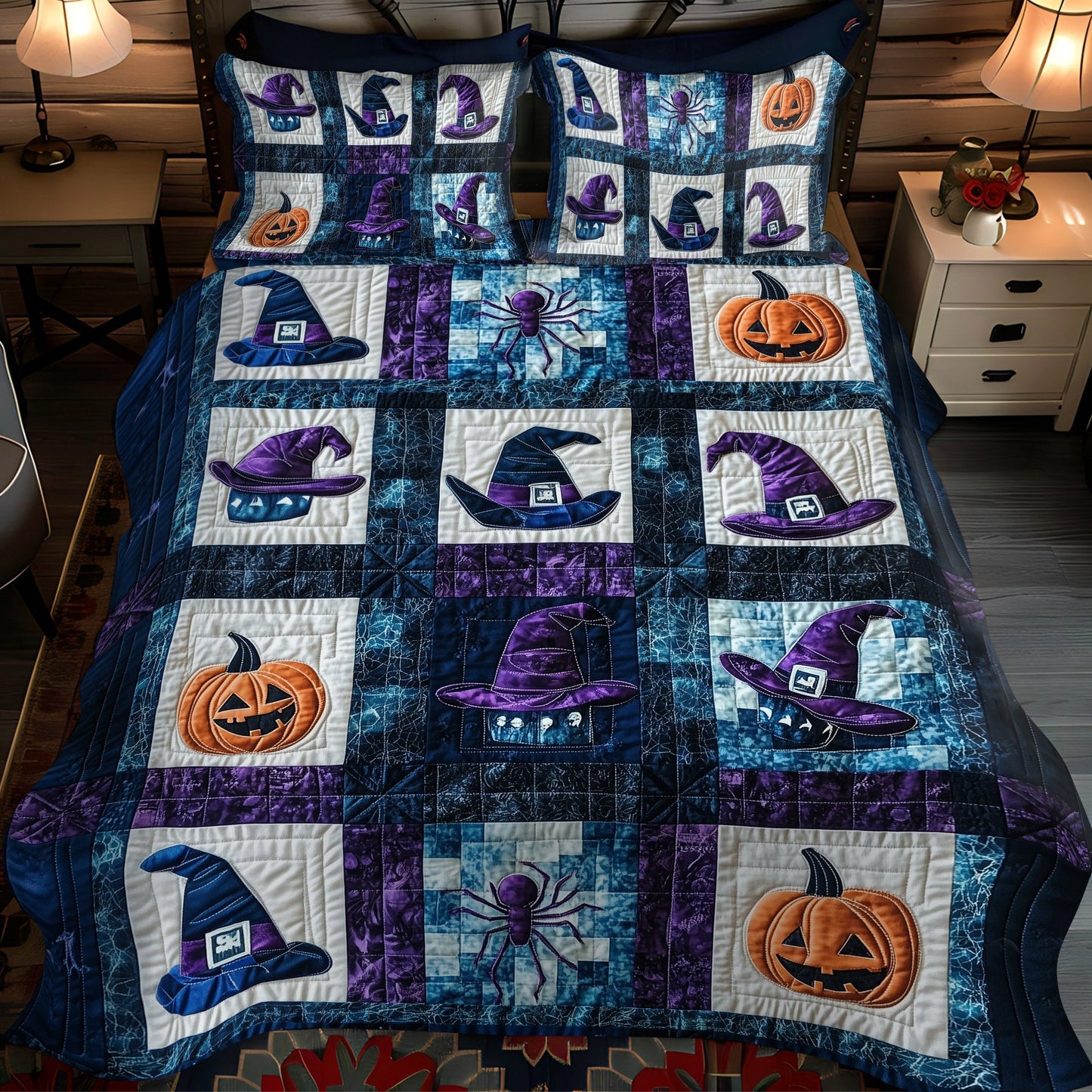 Midnight Mischief 3-Piece Quilted Bedding Set - Single (59" x 70")