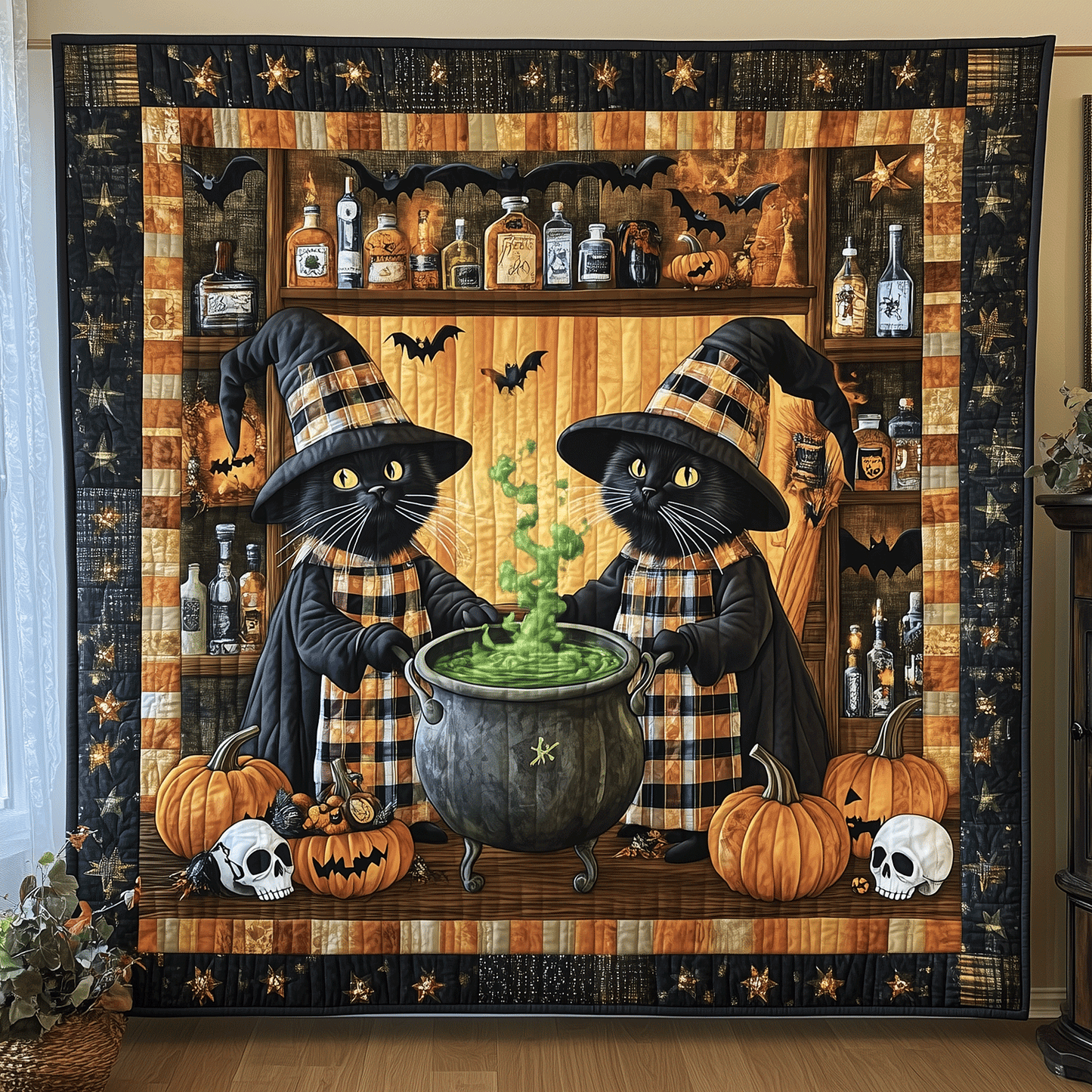 Midnight Mischief Quilted Blanket - Throw (55" x 60")