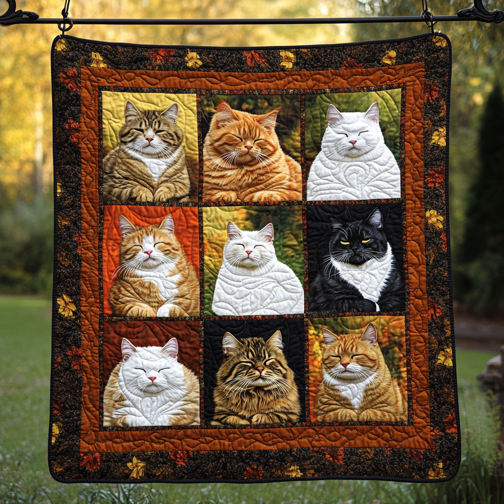 Midnight Purrs Quilted Blanket - Throw (55" x 60")