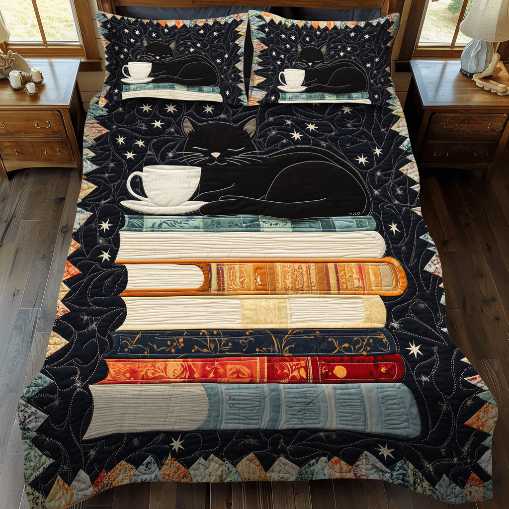 Midnight Reading 3-Piece Quilted Bedding Set - Single (59" x 70")