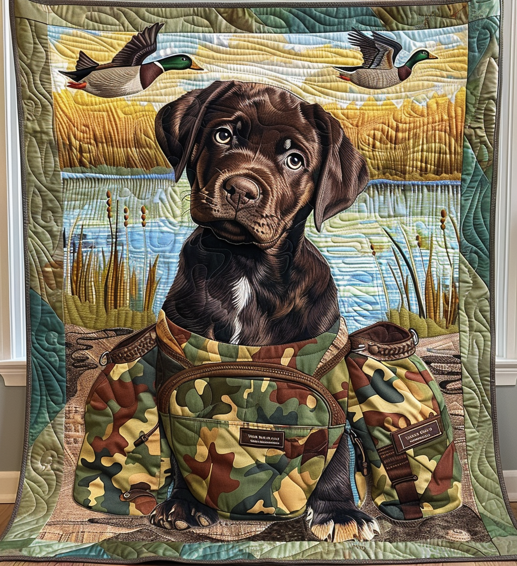 Midnight Retriever Quilted Blanket - Throw (55" x 60")