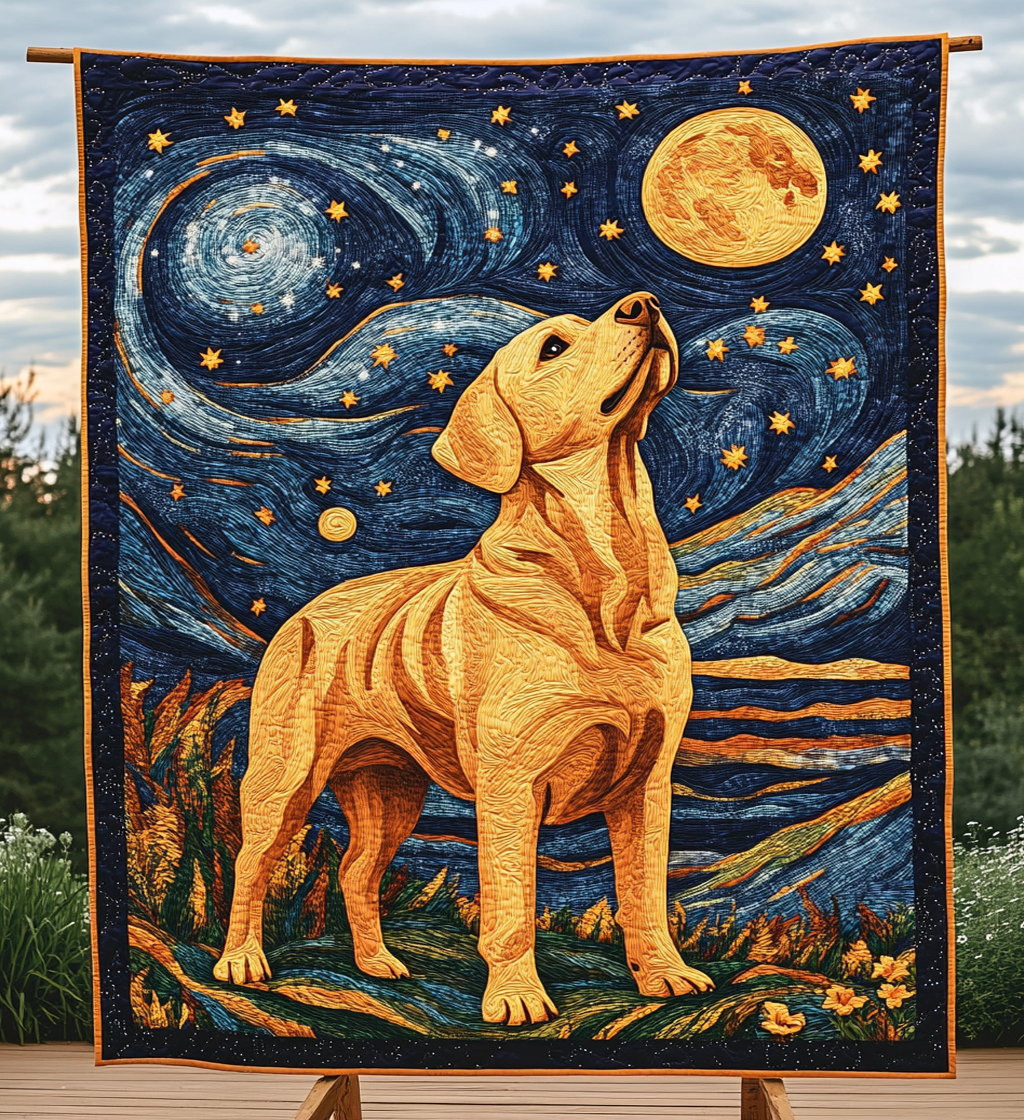 Midnight Retriever Quilted Blanket - Throw (55" x 60")