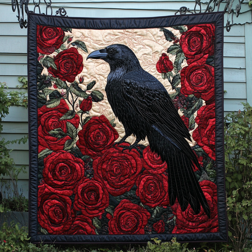 Midnight Sentinel Quilted Blanket - Throw (55" x 60")