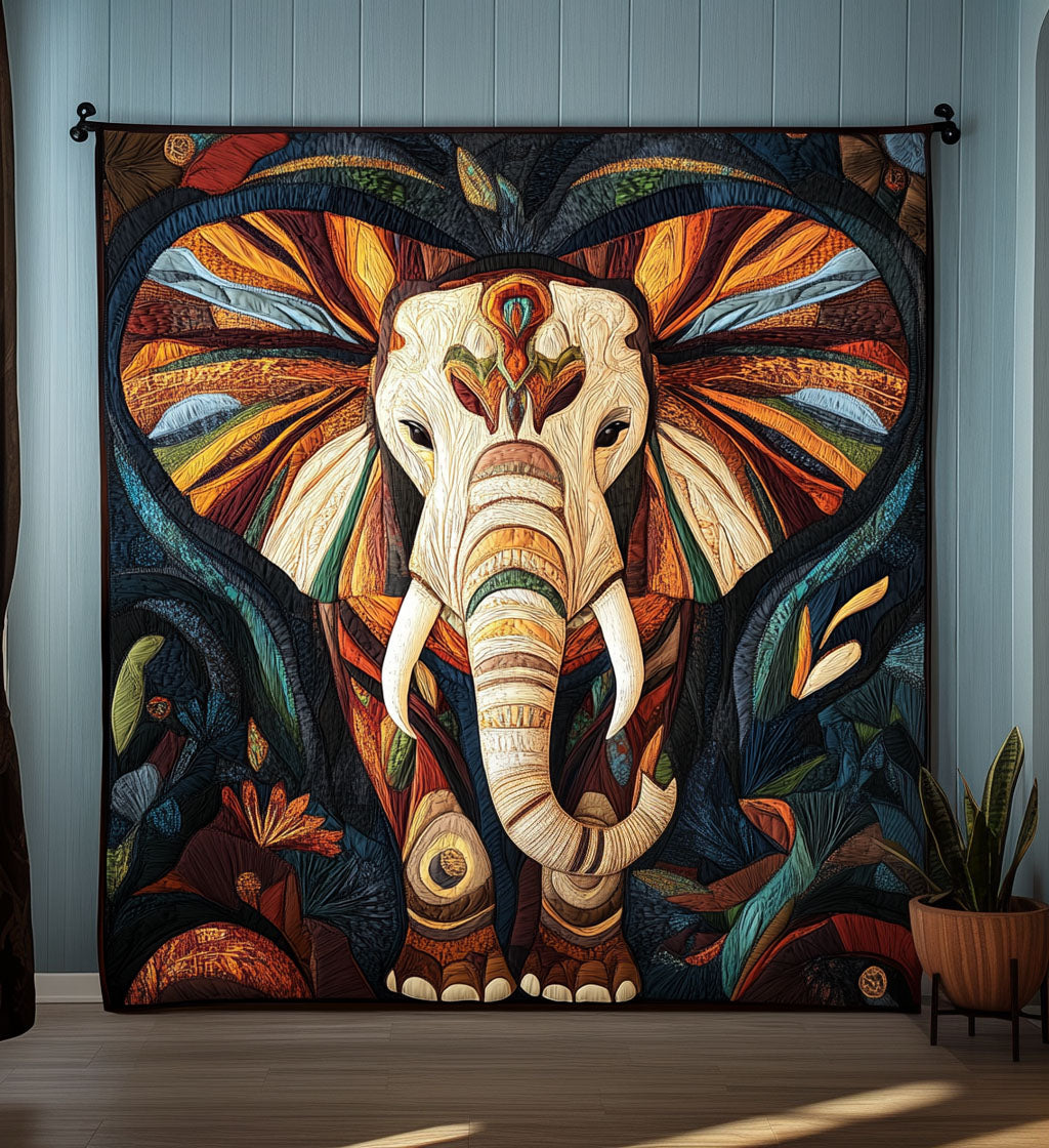 Mighty Elephant Quilted Blanket - Throw (55" x 60")