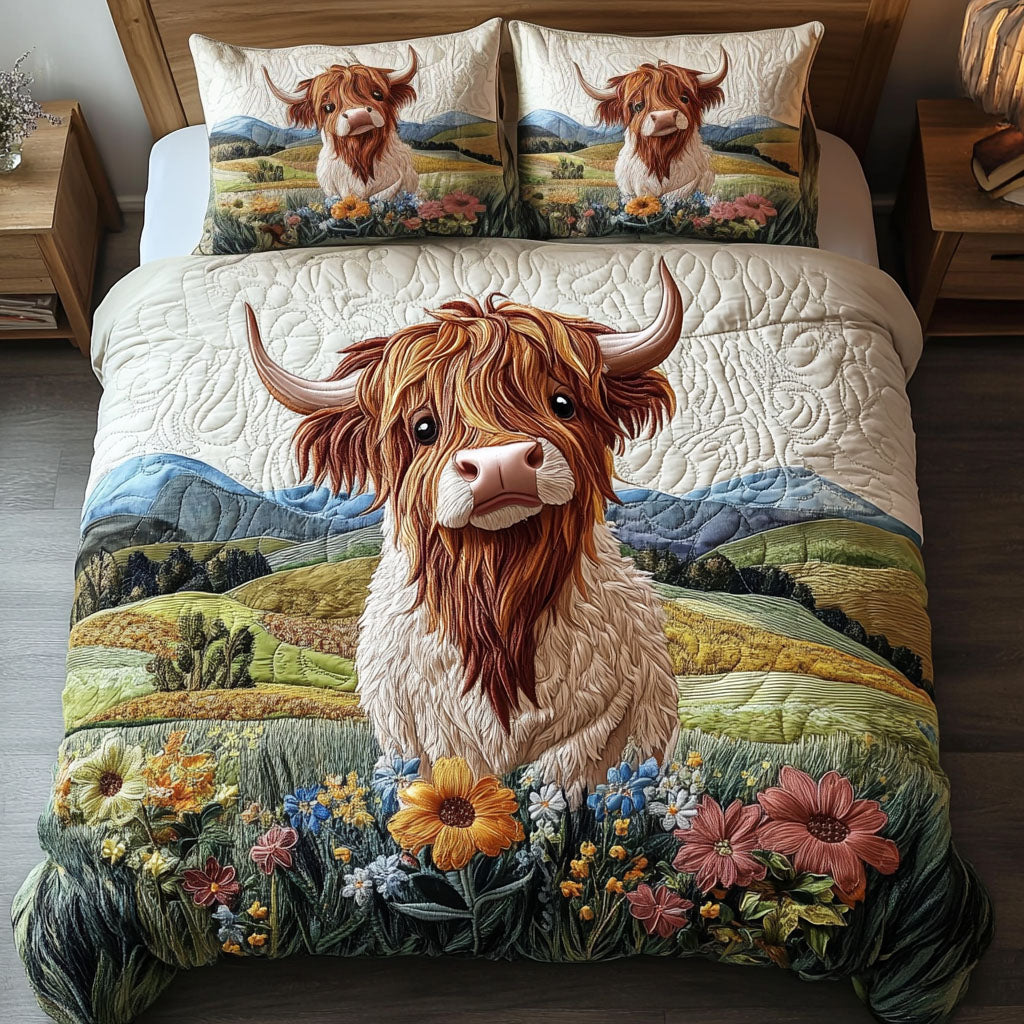 Mighty Highland 3-Piece Quilted Bedding Set - Single (59" x 70")