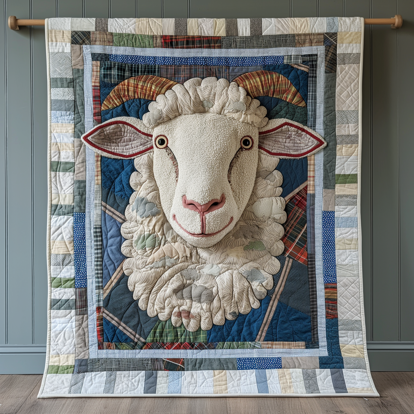 Minimalist Sheep Quilted Blanket - Throw (55" x 60")