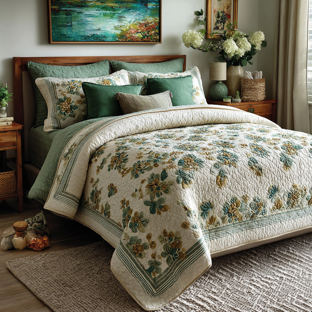 Mint Meadow Quilt Quilted Blanket - Baby (30" x 40") - Pack 1