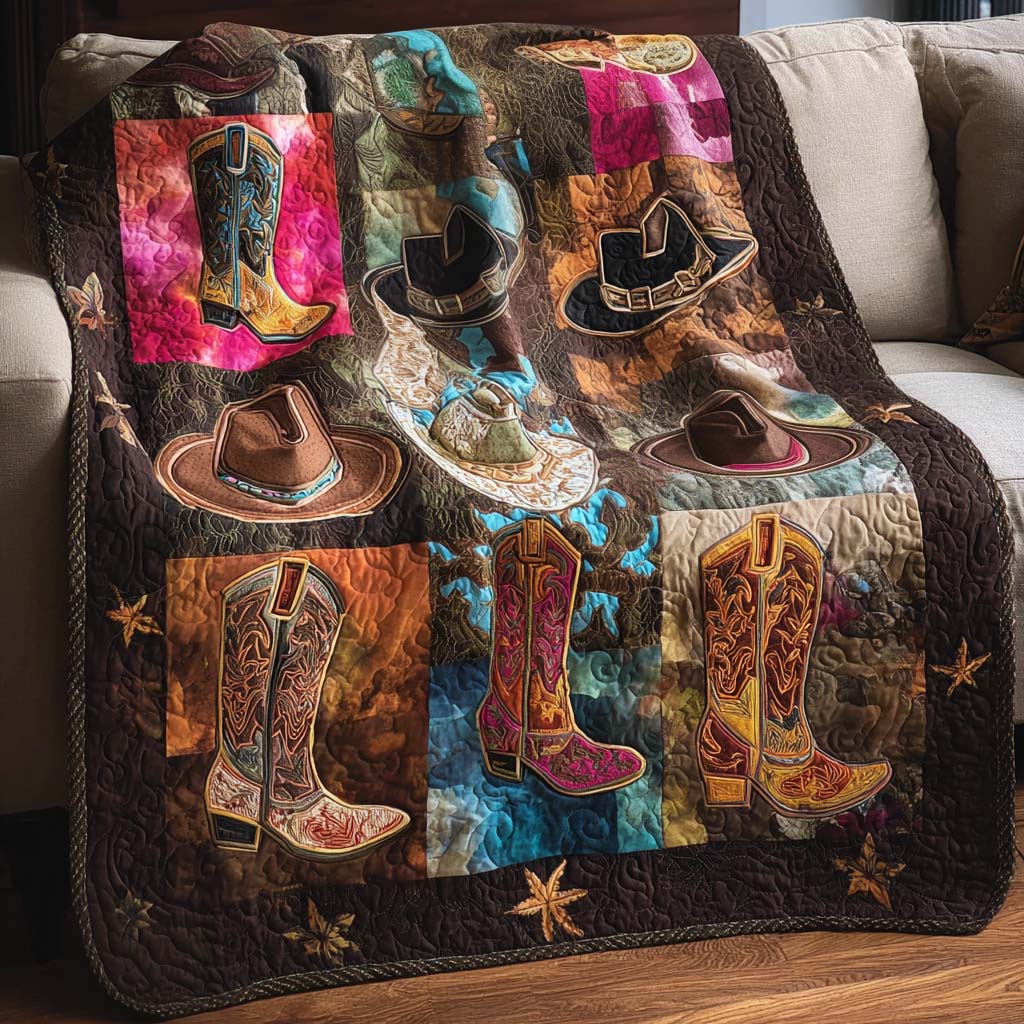 Mix Boots Hats Quilted Blanket - Baby (30" x 40") - Pack 1