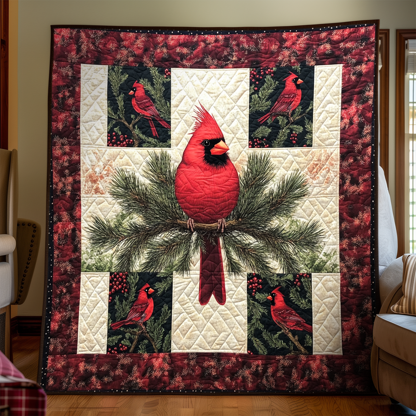Cardinal Glory Quilted Blanket - Throw (55" x 60")