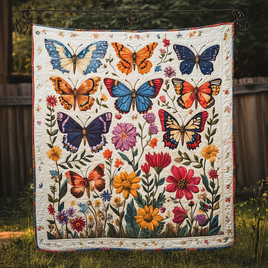 Monarch Melody Quilted Blanket - Throw (55" x 60")