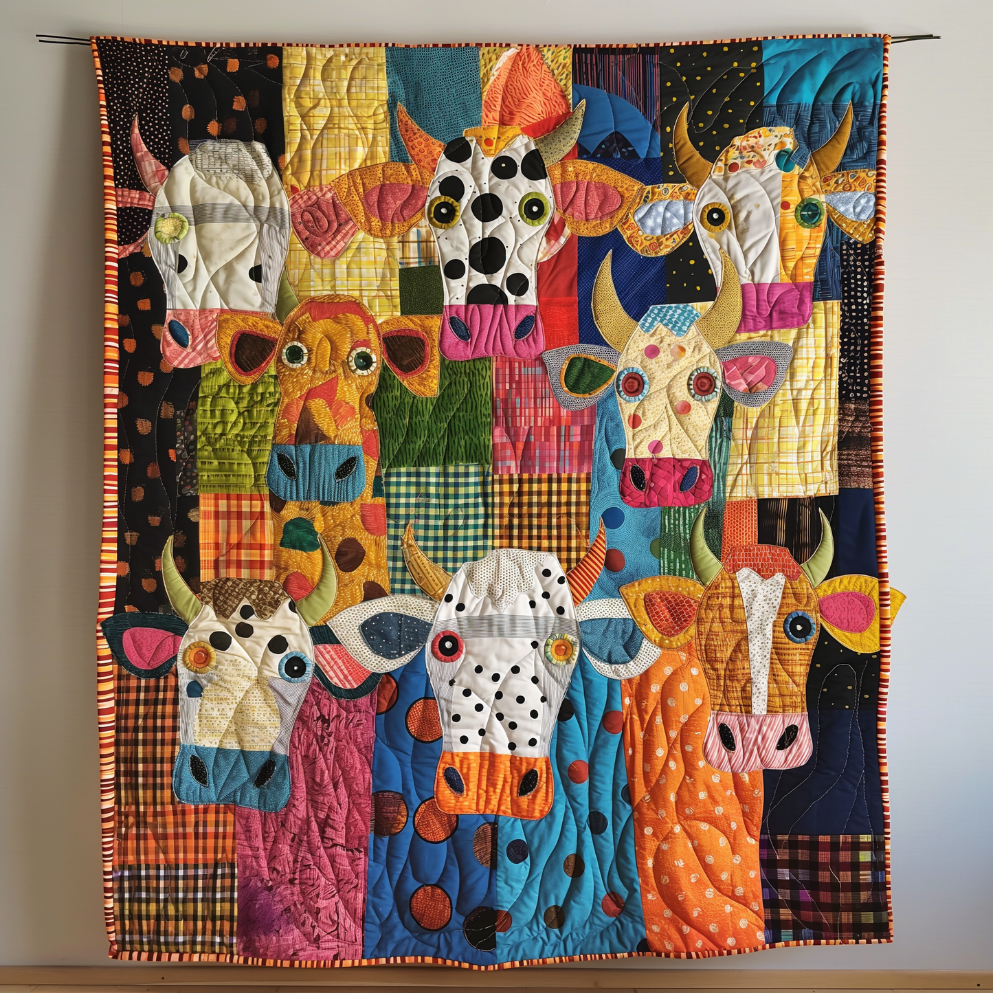 Moo-velous Fun Cow Quilted Blanket - Throw (55" x 60")
