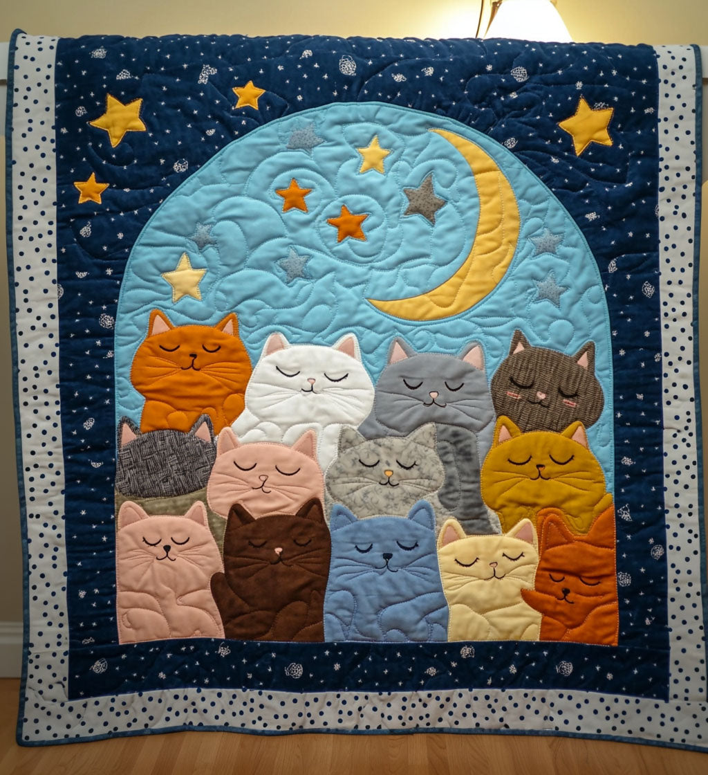 Moonbeam Cat Nap Quilted Blanket - Throw (55" x 60")