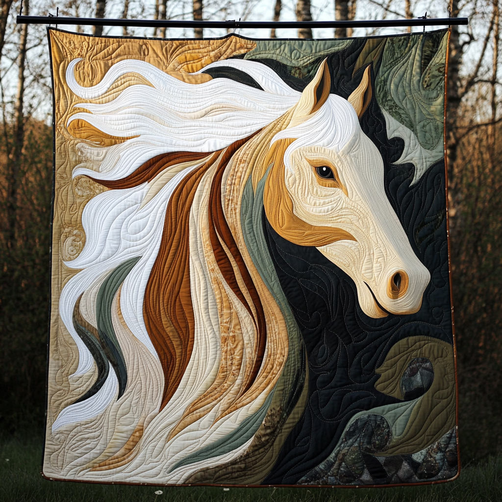 Moonlit Gallop Quilted Blanket - Throw (55" x 60")