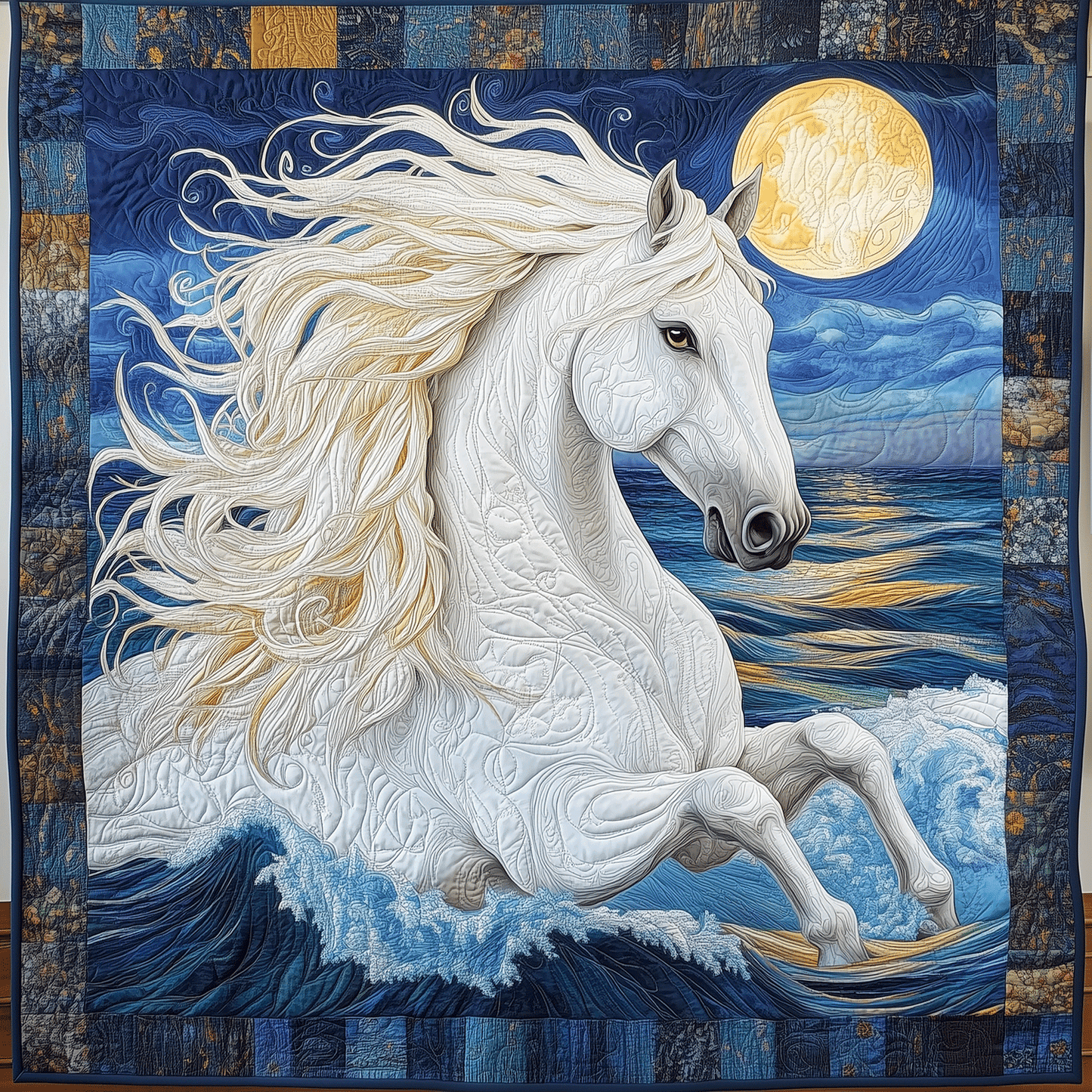 Moonlit Majesty Art Quilt Hanging - Baby (30" x 40")