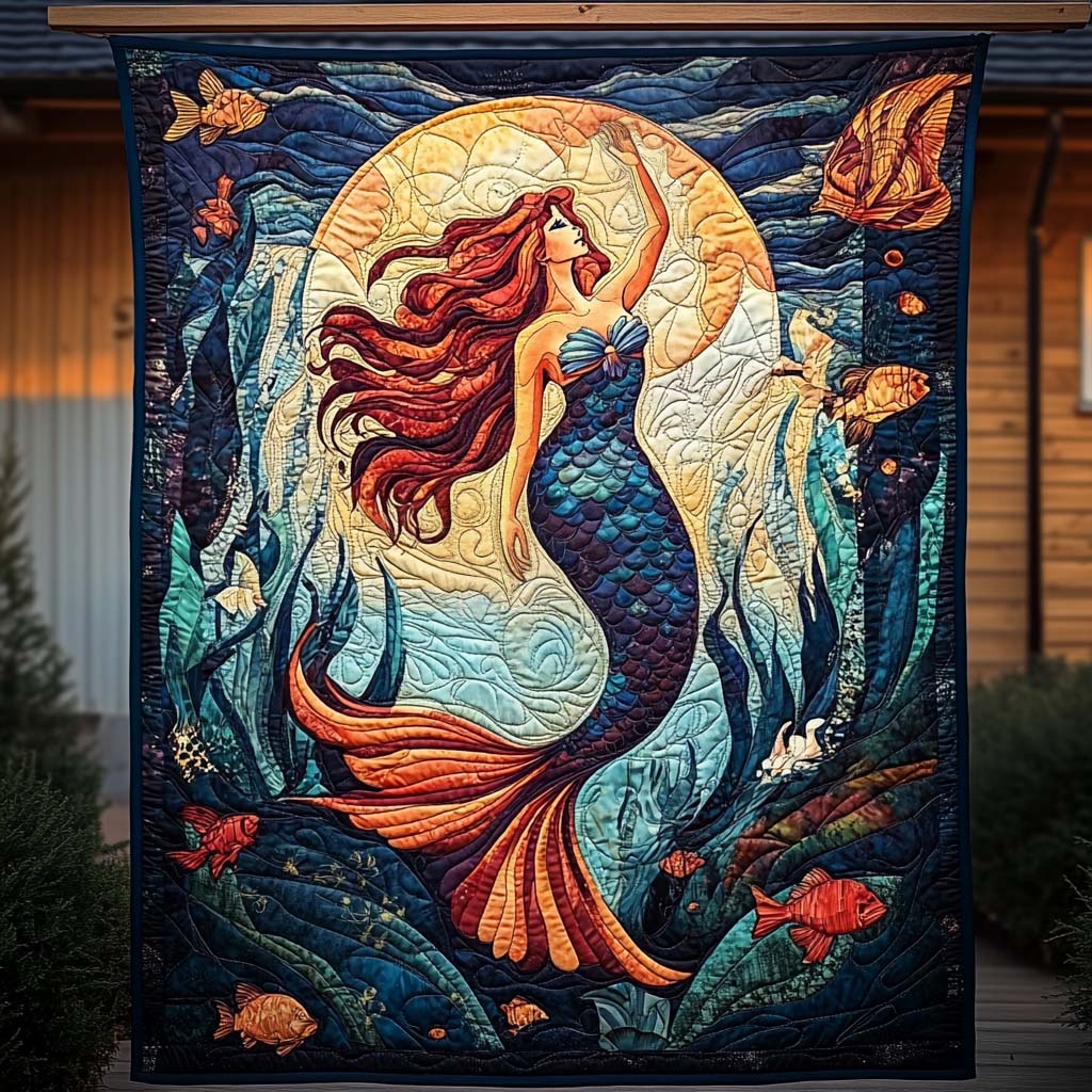 Moonlit Ocean Beauty Quilted Blanket - Throw (55" x 60")