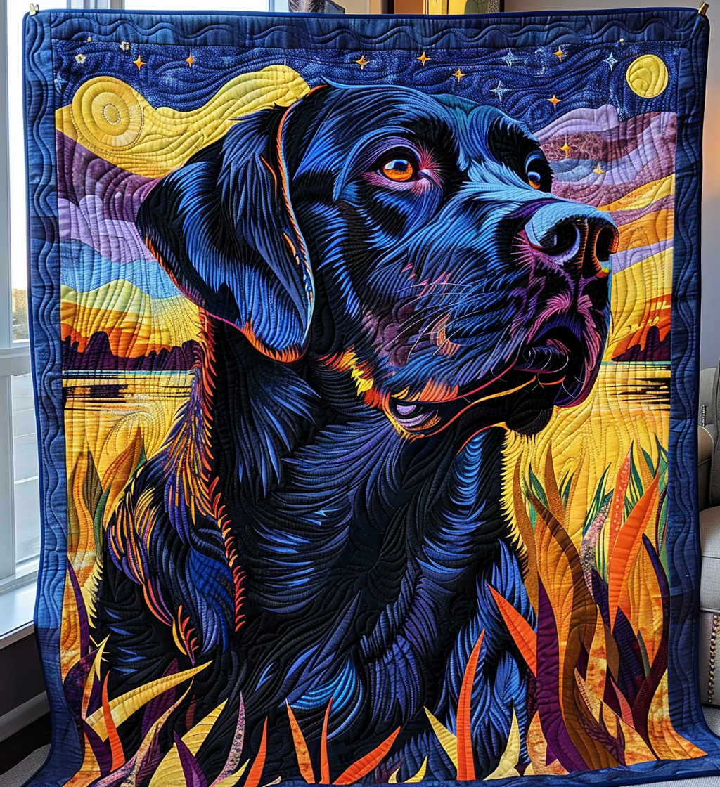 Moonlit Paws Quilted Blanket - Throw (55" x 60")