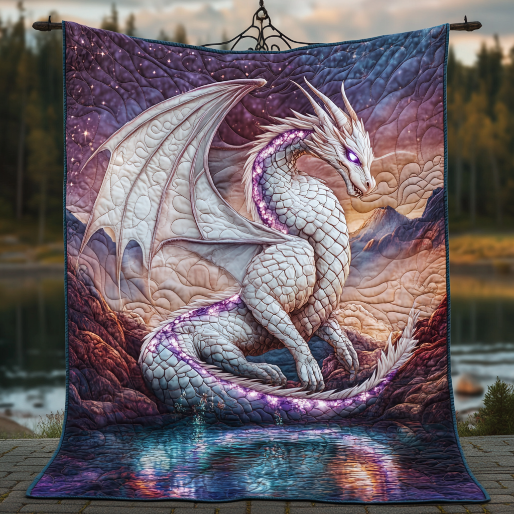 Moonlit Serpent Quilted Blanket - Throw (55" x 60")
