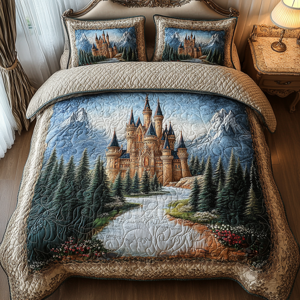 Moonlit Valley Quilted Bedding Set - Single (59" x 70")