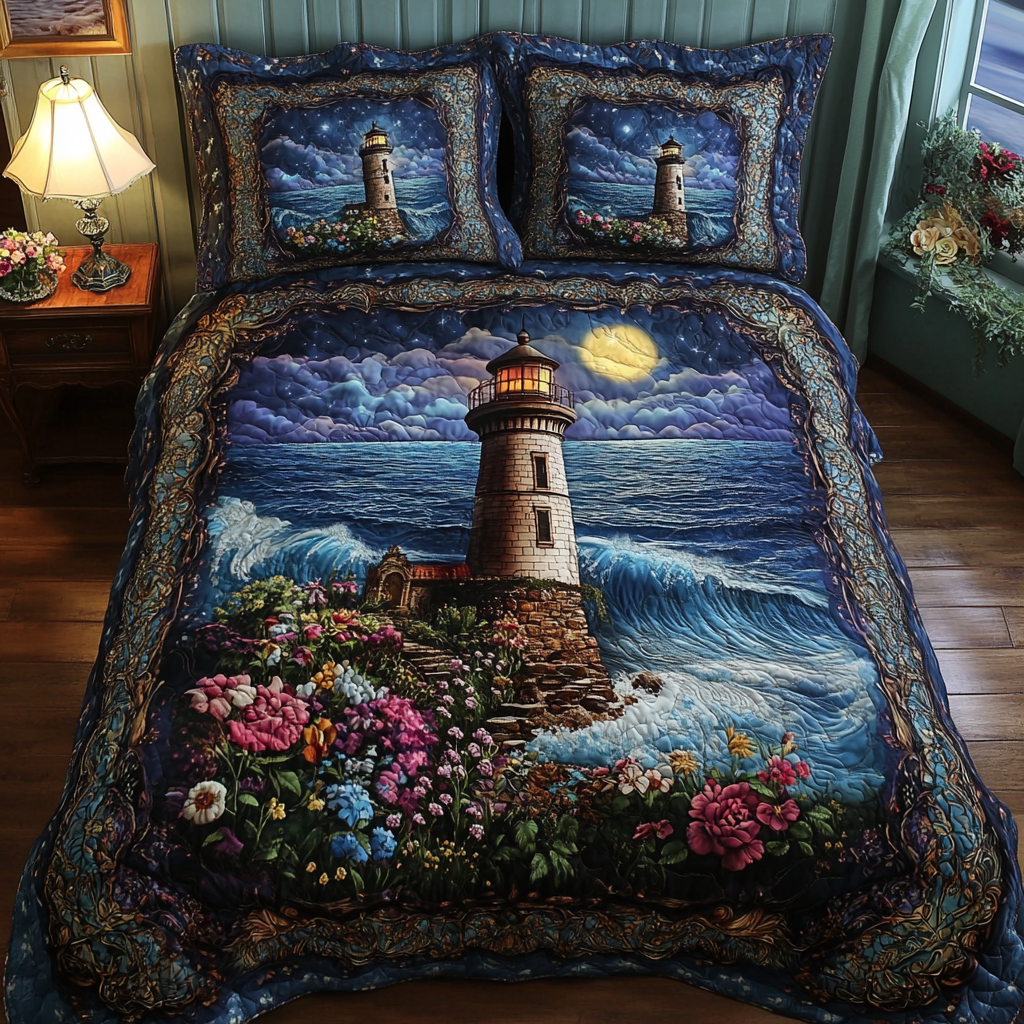 Moonlit Watch 3-Piece Quilted Bedding Set - Single (59" x 70")