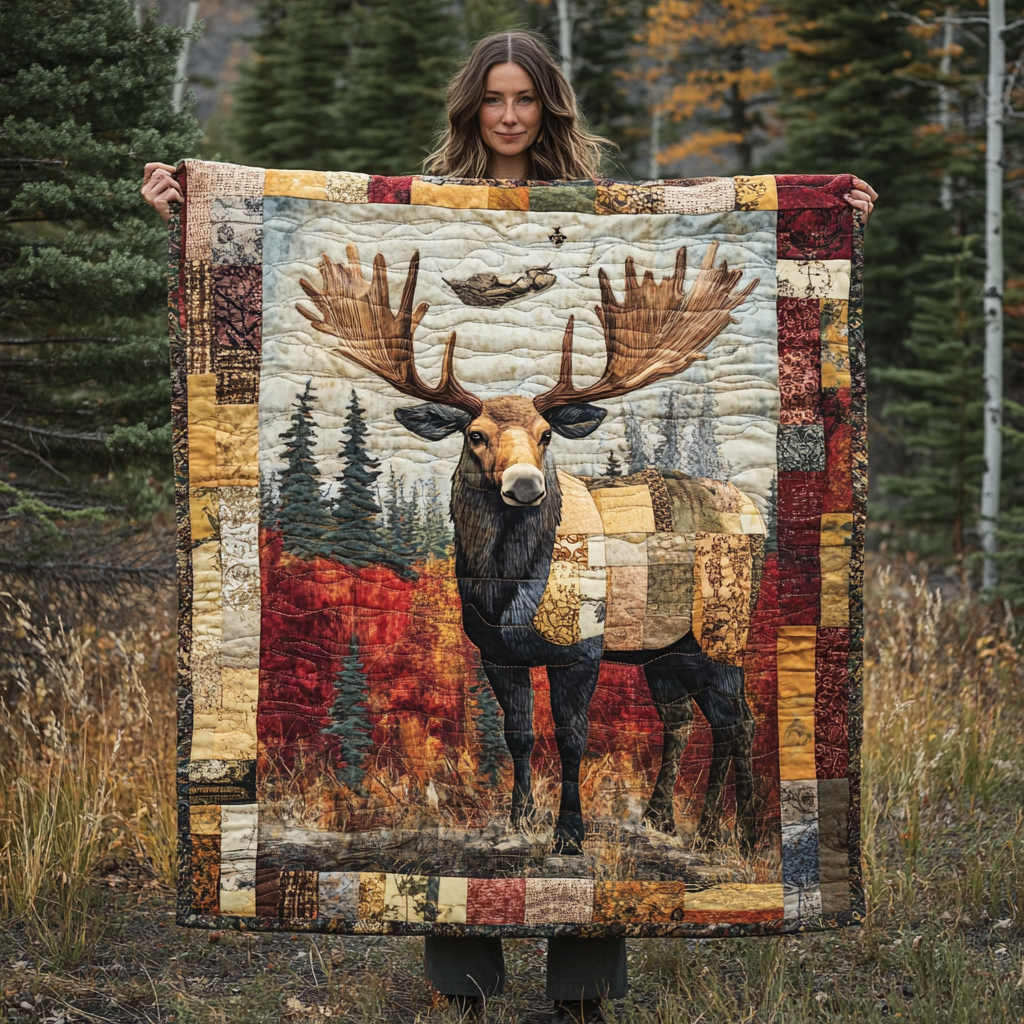 Moose Trail Quilted Blanket - Throw (55" x 60")