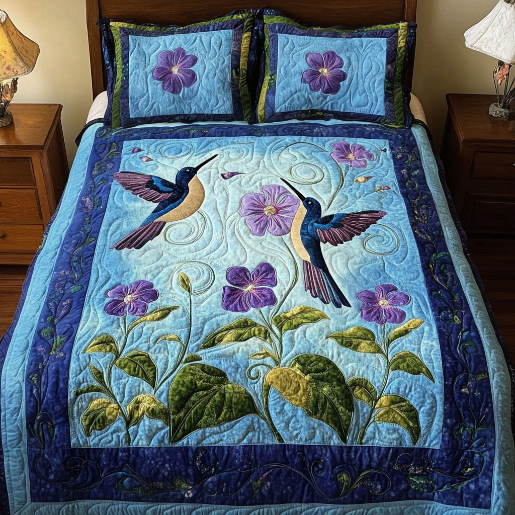 Morning Blossom 3-Piece Quilted Bedding Set - Single (59" x 70")