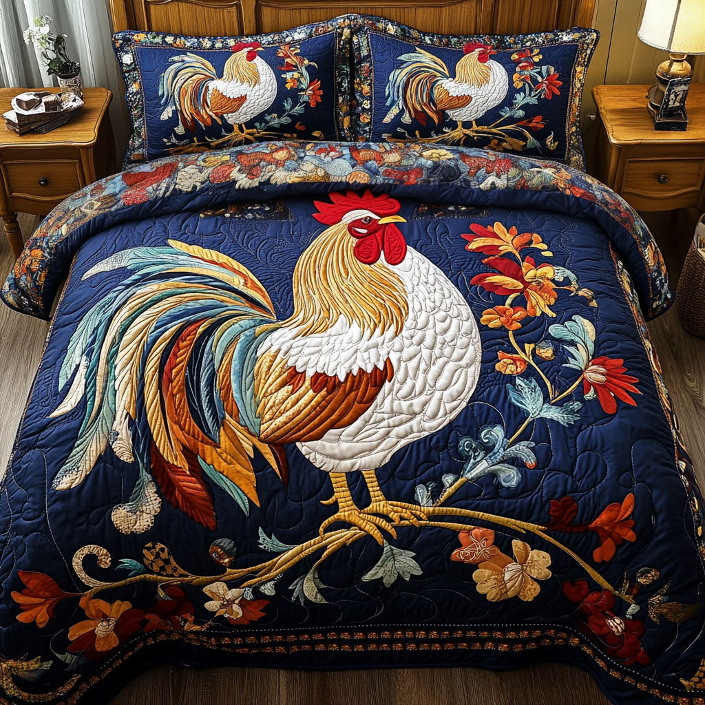 Morning Crow 3-Piece Quilted Bedding Set - Single (59" x 70")