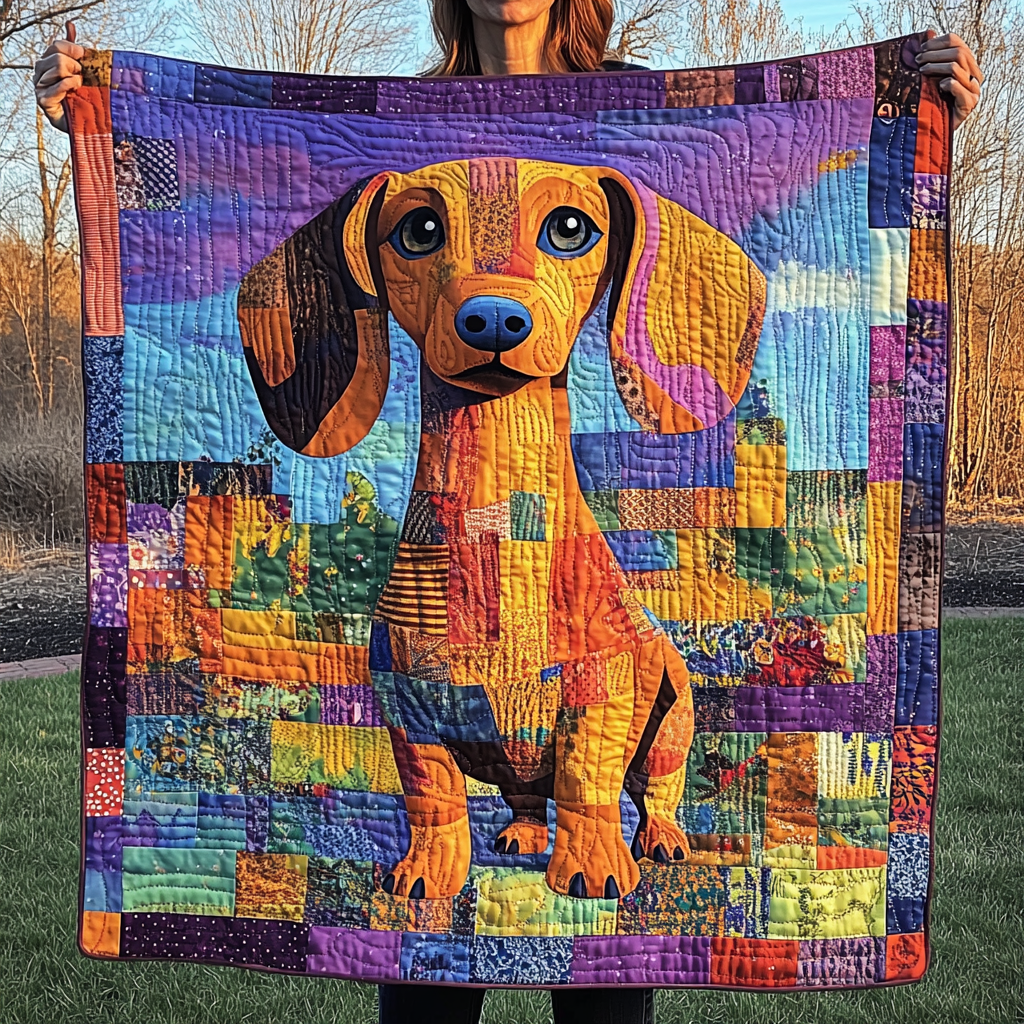 Mosaic Hound Harmony Quilted Blanket - Throw (55" x 60")