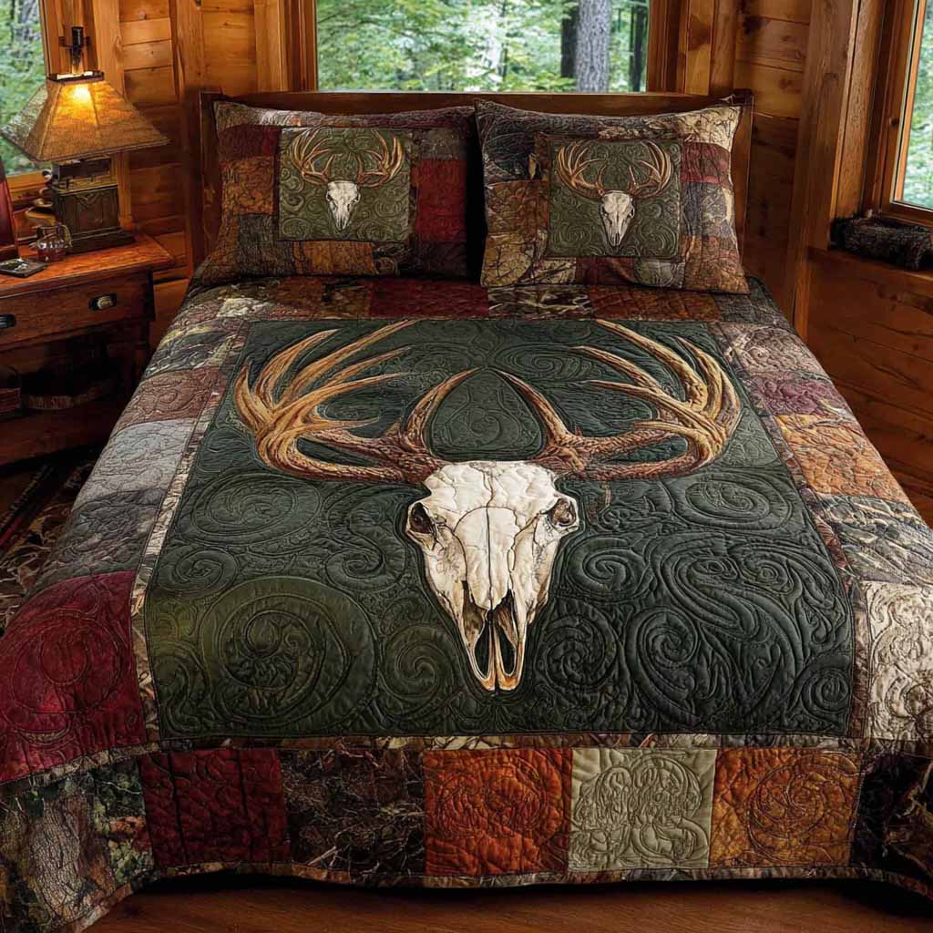 Moss Meadow 3-Piece Quilted Bedding Set - Single (59" x 70")