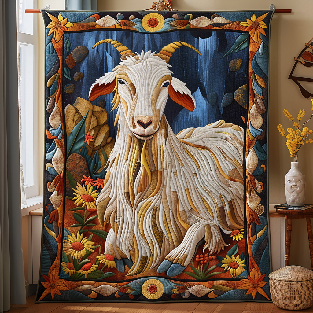 Mountain Goat Quilted Blanket - Throw (55" x 60")
