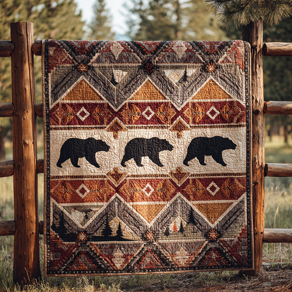 Mountain Bear Quilted Blanket - Baby (30" x 40") - Pack 1