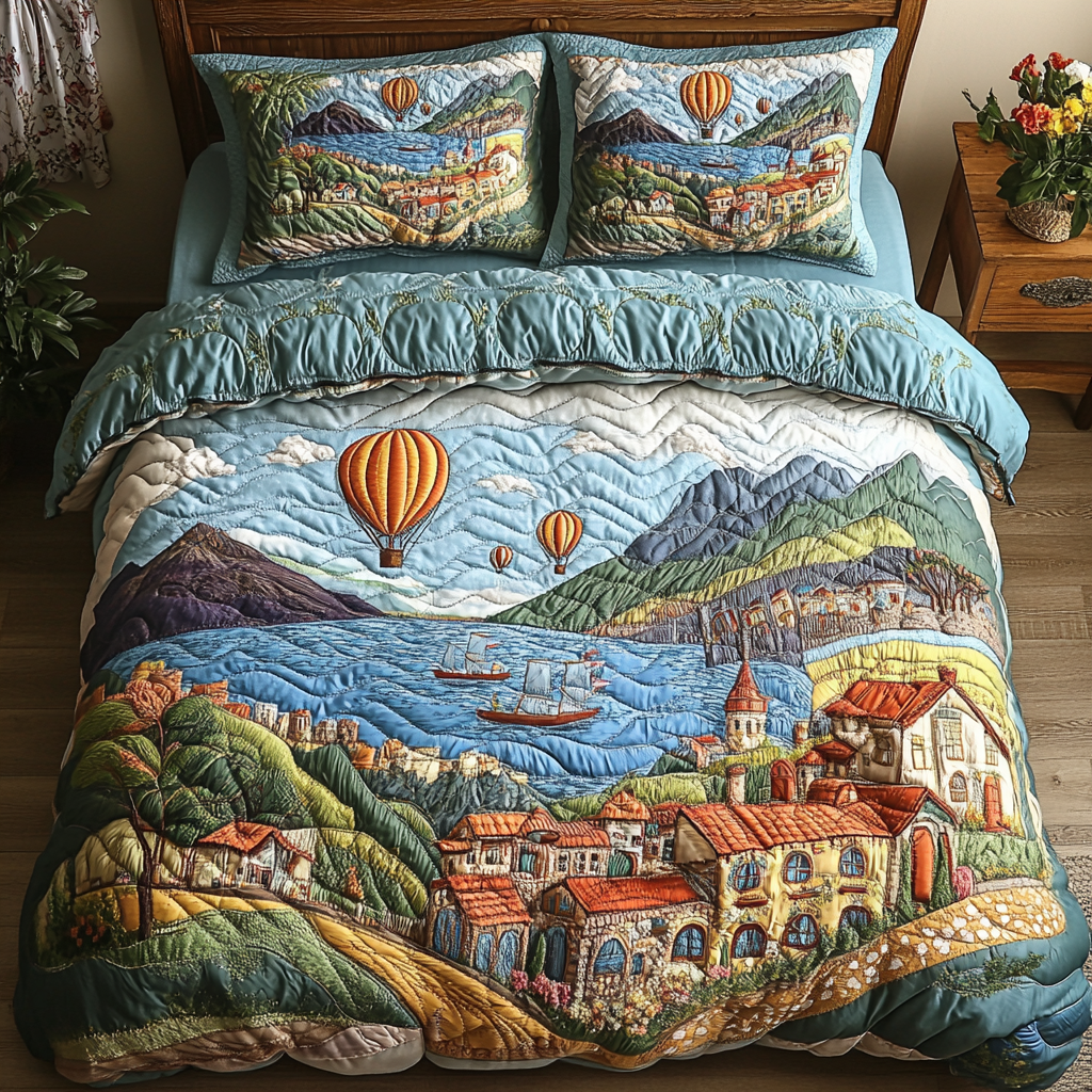 Mountain Breeze 3-Piece Quilted Bedding Set - Single (59" x 70")