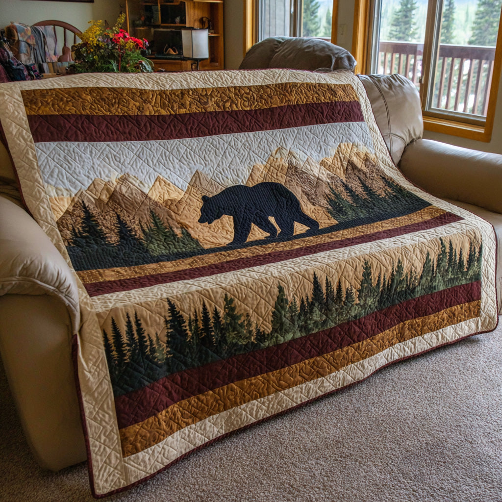 Mountain Cabin Bear Quilted Blanket - Baby (30" x 40") - Pack 1
