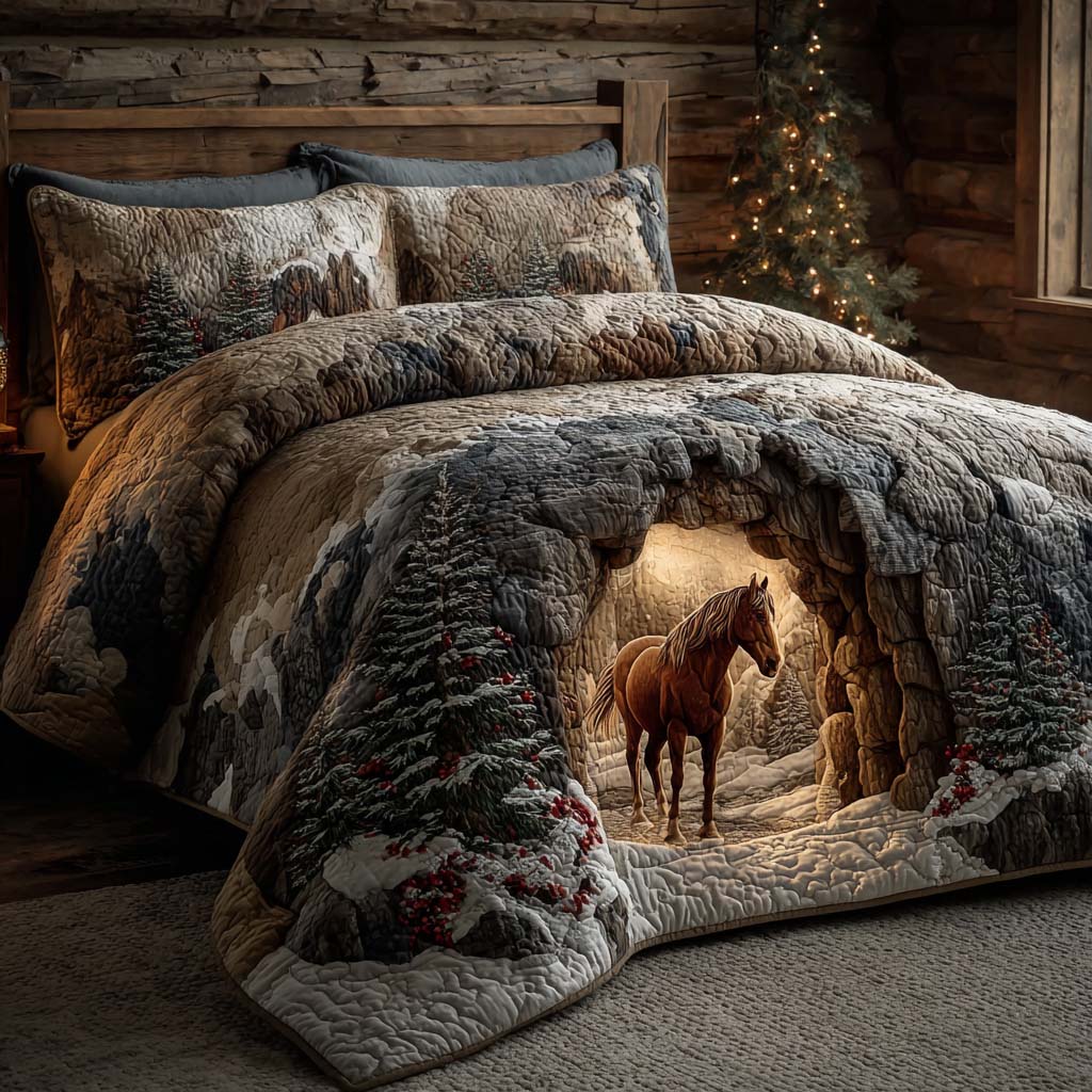 Mountain Horse Haven 3-Piece Quilted Bedding Set - Single (59" x 70")