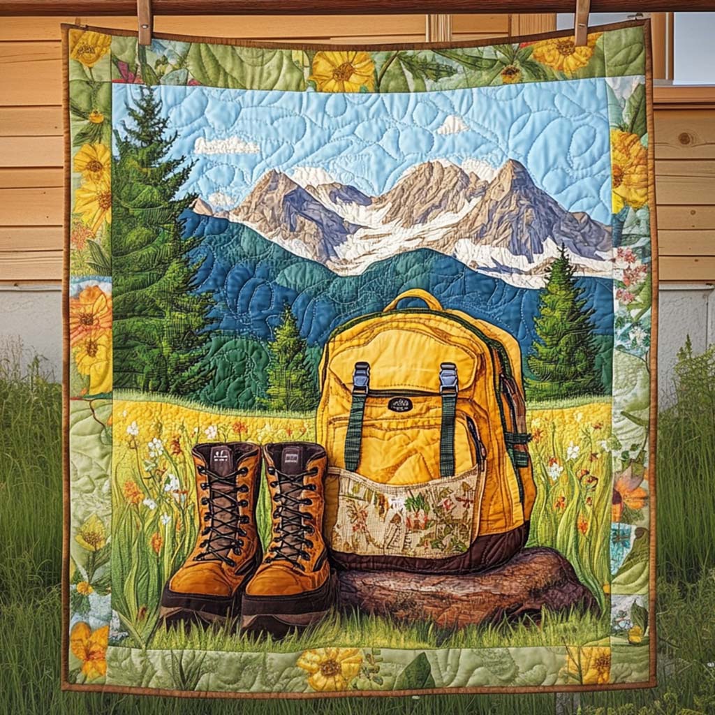 Mountain Trail Quilted Blanket - Throw (55" x 60")