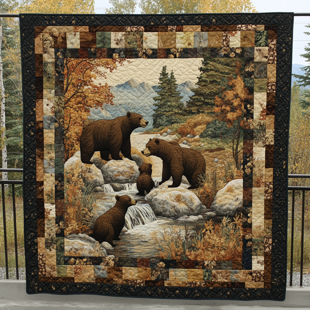 Mountain Watch Quilted Blanket - Throw (55" x 60")