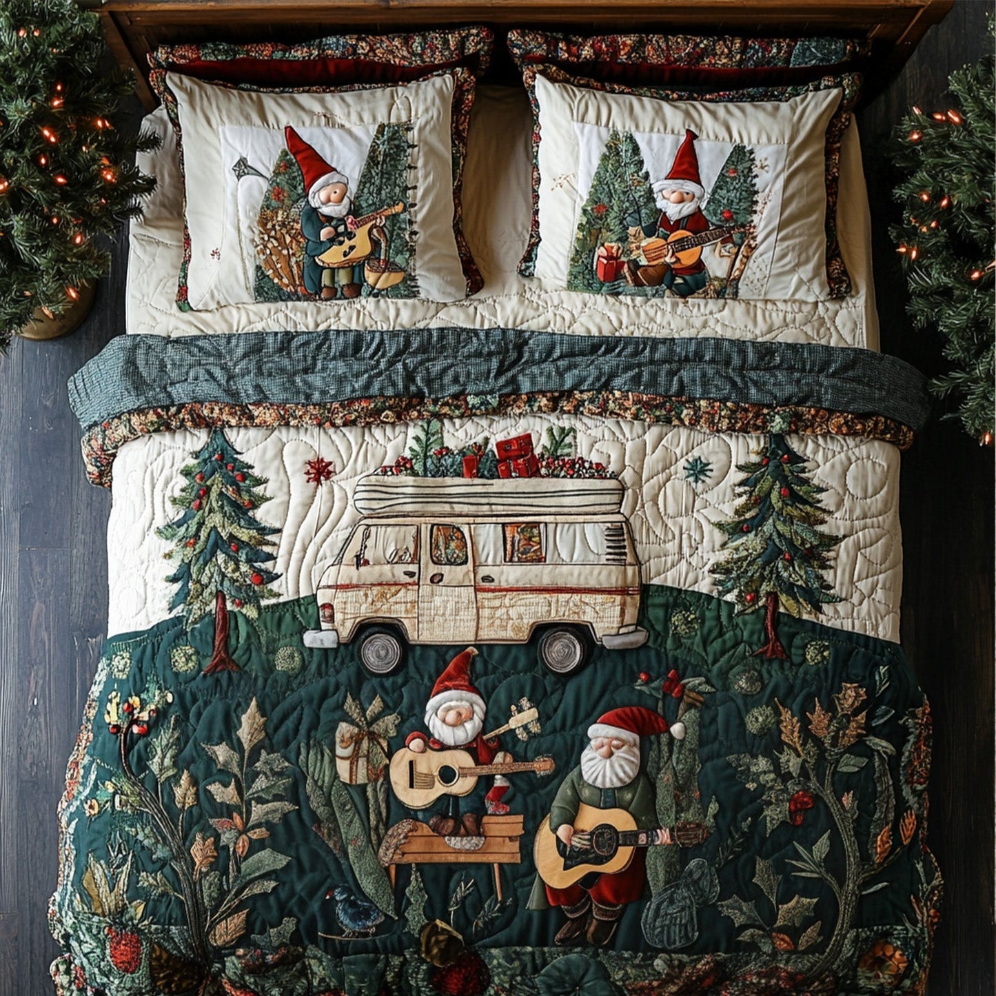 Musical Forest Escape 3-Piece Quilted Bedding Set - Single (59" x 70")