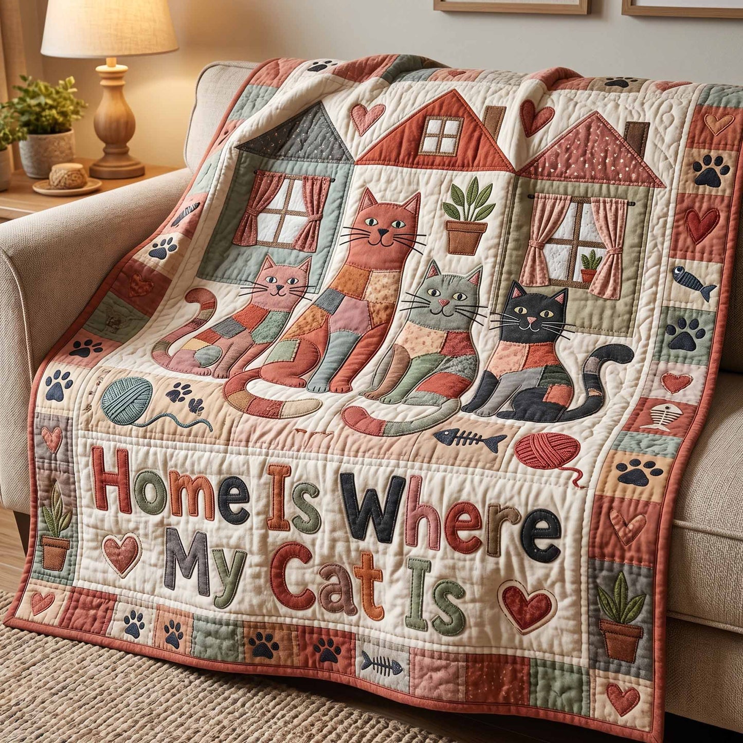 My Cat Home Quilted Blanket - Baby (30" x 40") - Pack 1
