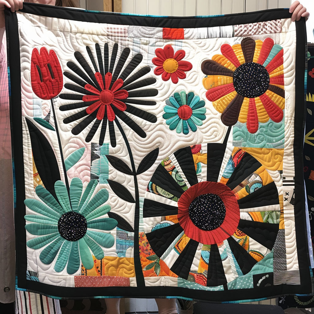 Mystic Blossoms Quilted Blanket - Throw (55" x 60")