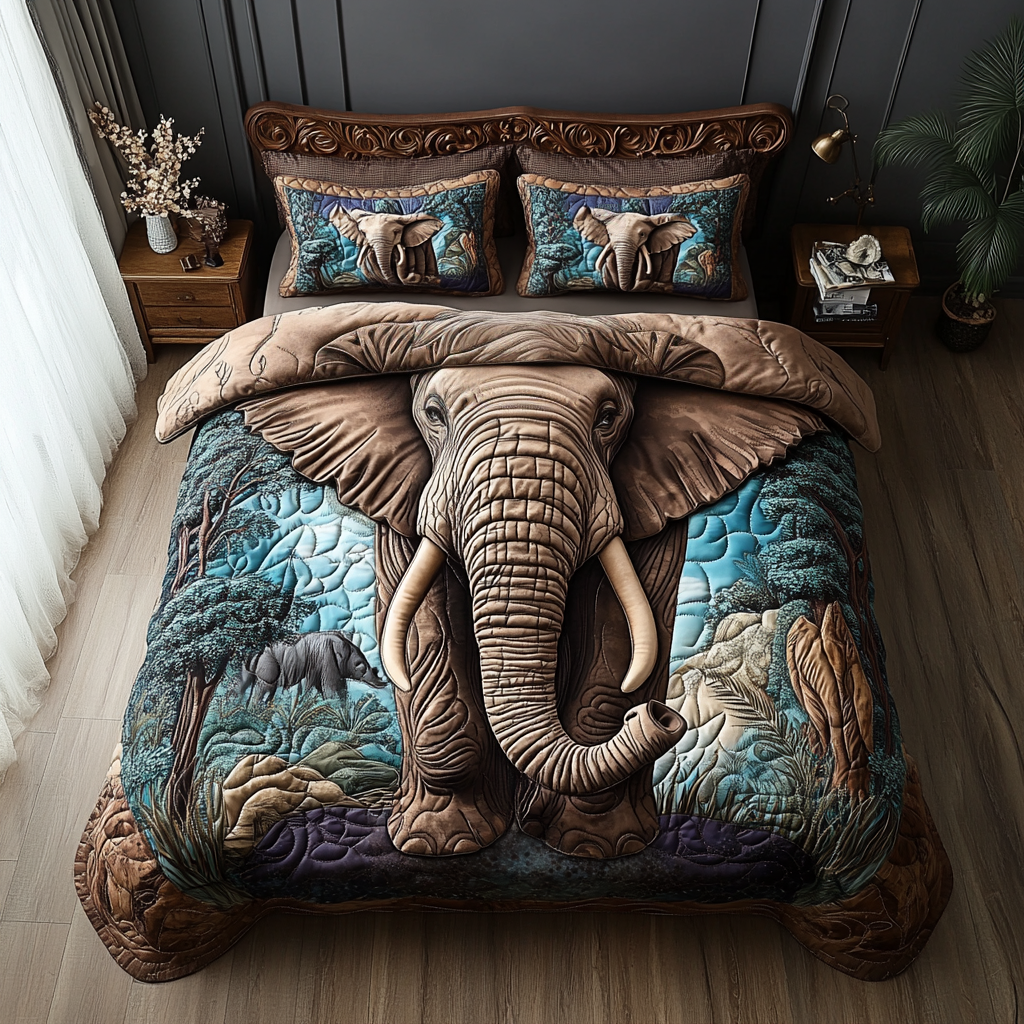 Mystic Herd Quilted Bedding Set - Single (59" x 70")
