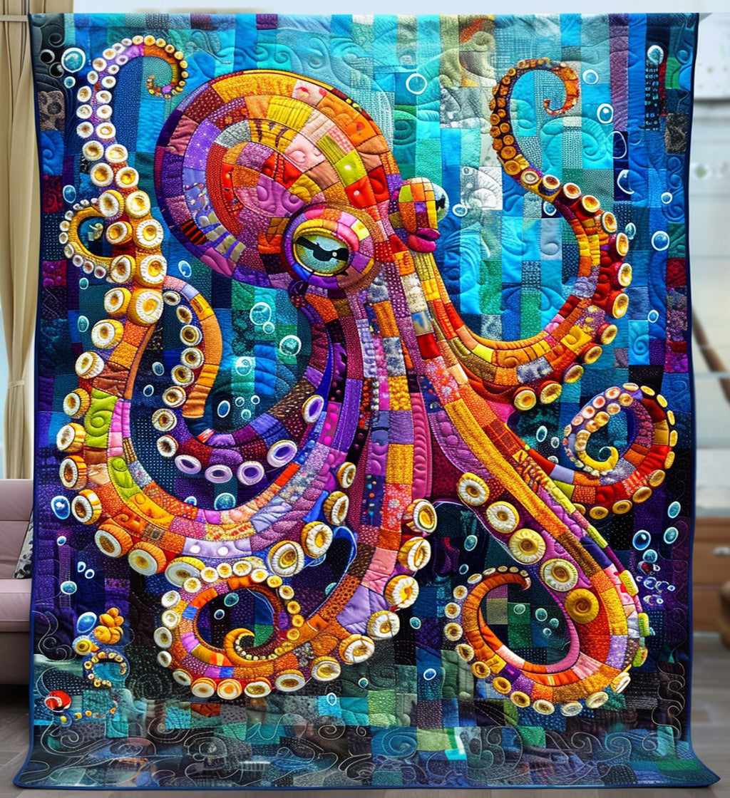 Mystic Octopus Quilted Blanket - Throw (55" x 60")